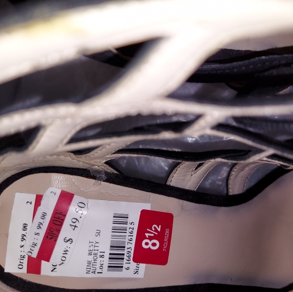 NWT 9west Authority Black Sandals - Picture 5 of 11